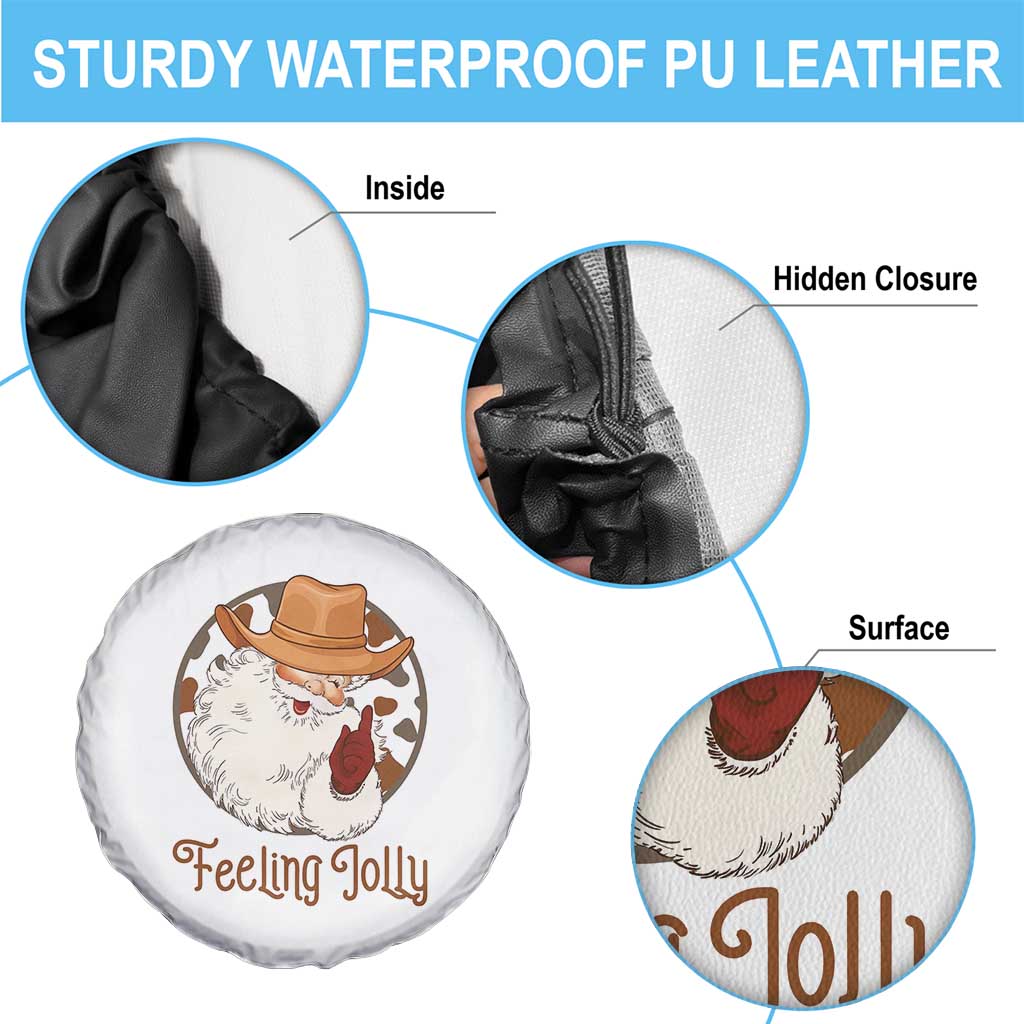 Black Cowboy Santa Christmas Spare Tire Cover Feeling Jolly - Wonder Print Shop