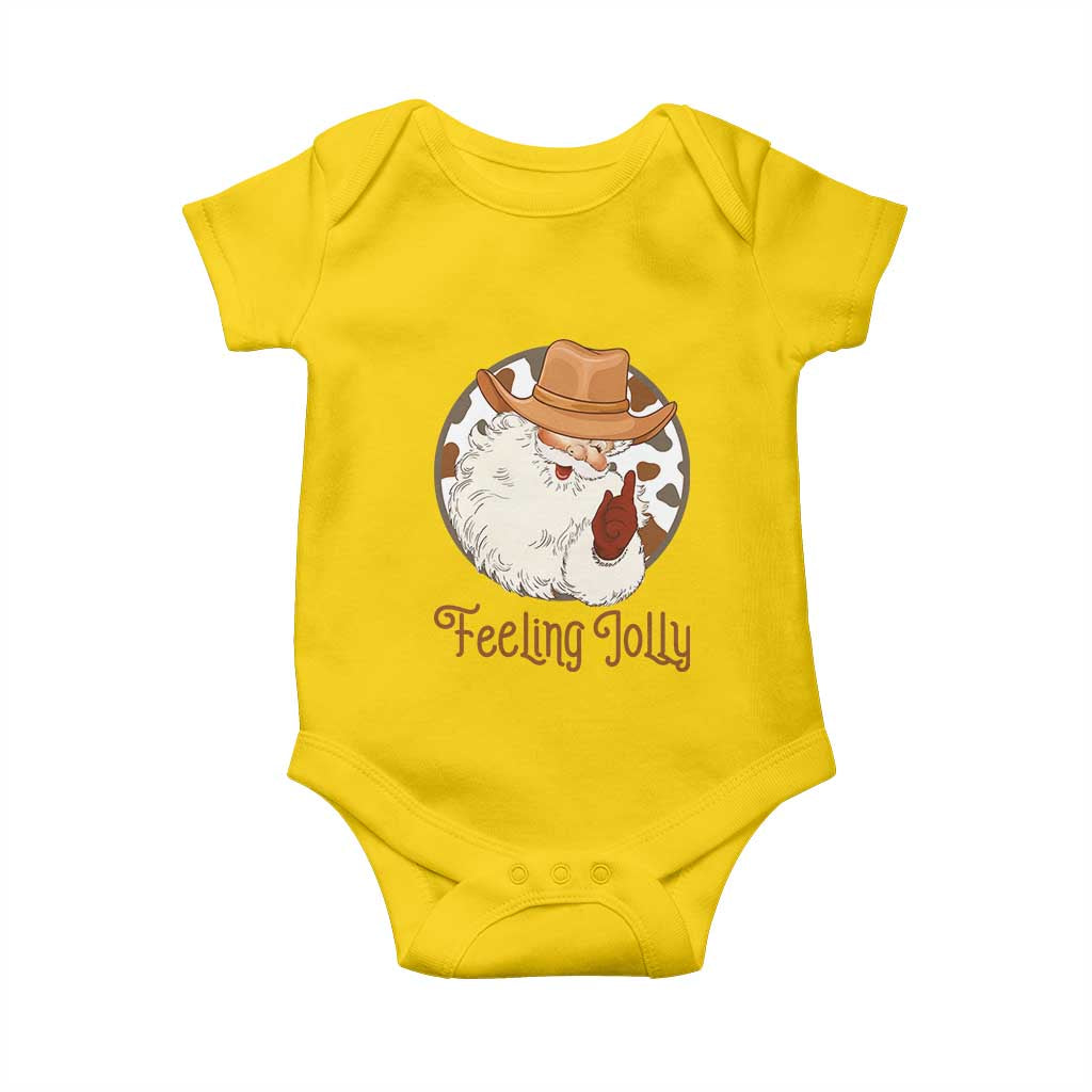 Black Cowboy Santa Christmas Baby Onesie Feeling Jolly - Wonder Print Shop