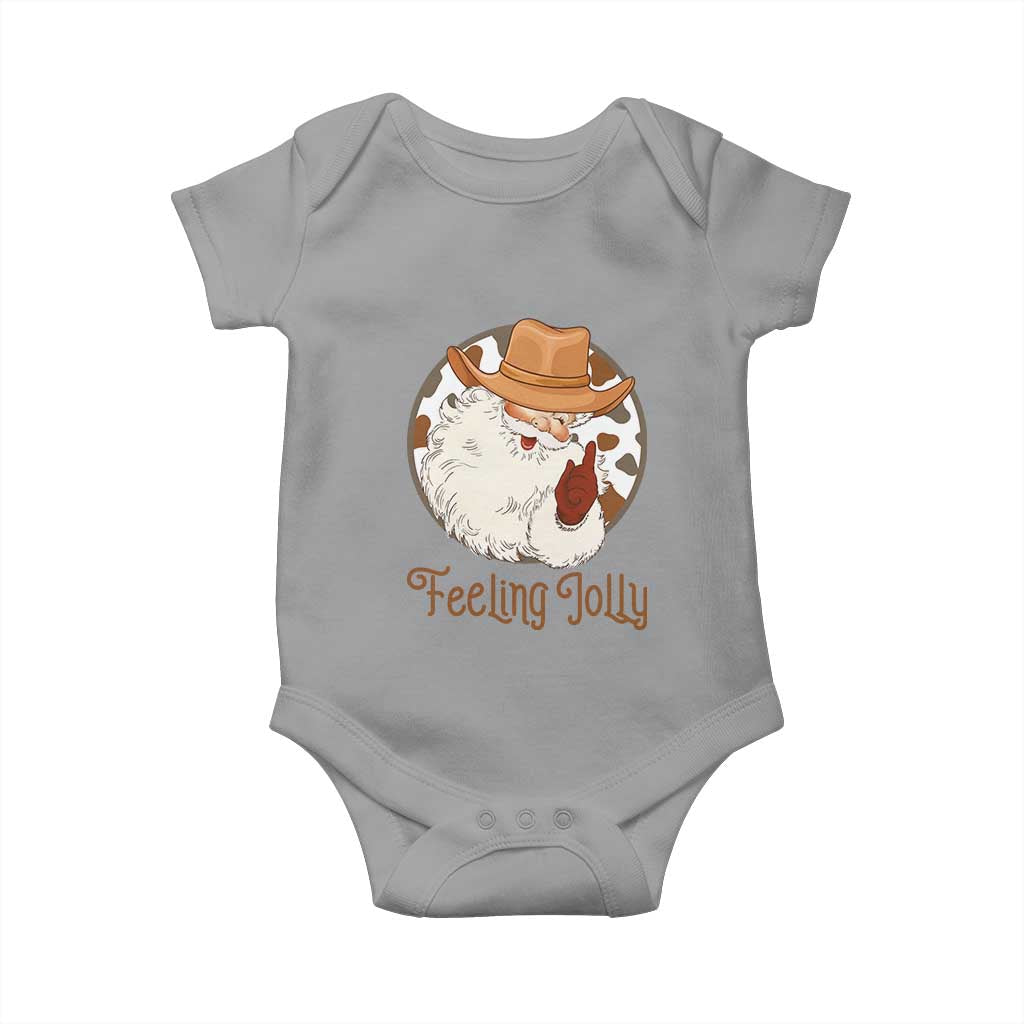 Black Cowboy Santa Christmas Baby Onesie Feeling Jolly - Wonder Print Shop