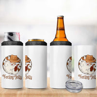 Black Cowboy Santa Christmas 4 in 1 Can Cooler Tumbler Feeling Jolly - Wonder Print Shop