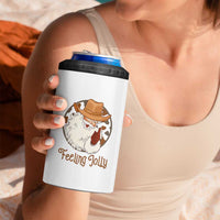 Black Cowboy Santa Christmas 4 in 1 Can Cooler Tumbler Feeling Jolly - Wonder Print Shop