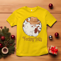 Black Cowboy Santa Christmas T Shirt Feeling Jolly - Wonder Print Shop