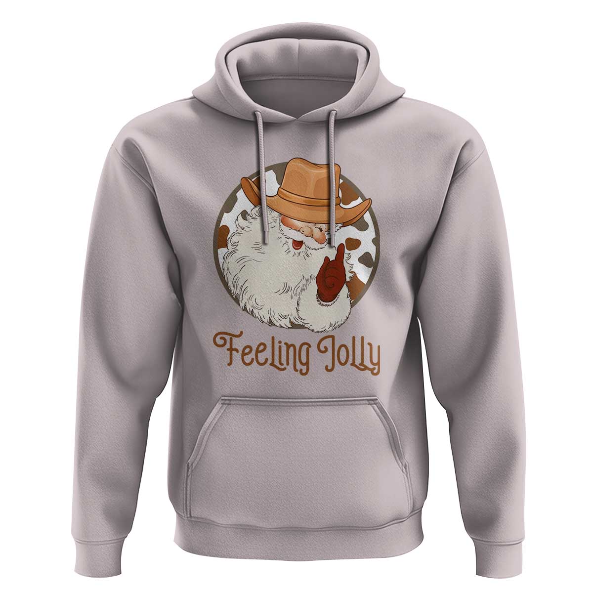 Black Cowboy Santa Christmas Hoodie Feeling Jolly - Wonder Print Shop