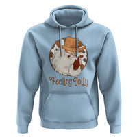 Black Cowboy Santa Christmas Hoodie Feeling Jolly - Wonder Print Shop