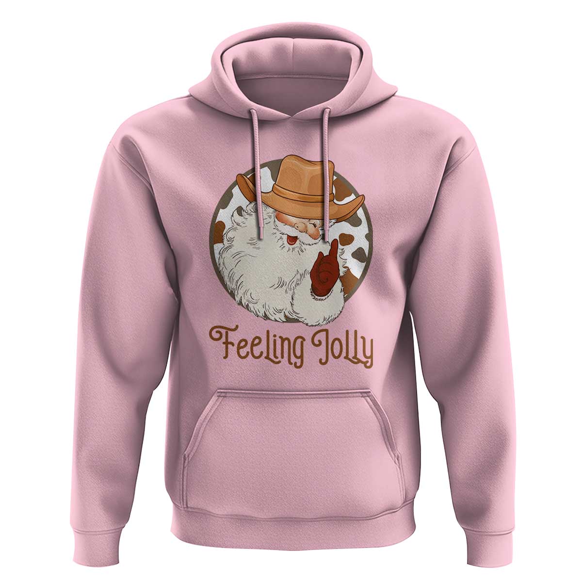 Black Cowboy Santa Christmas Hoodie Feeling Jolly - Wonder Print Shop