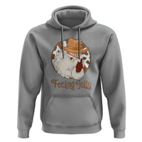 Black Cowboy Santa Christmas Hoodie Feeling Jolly - Wonder Print Shop