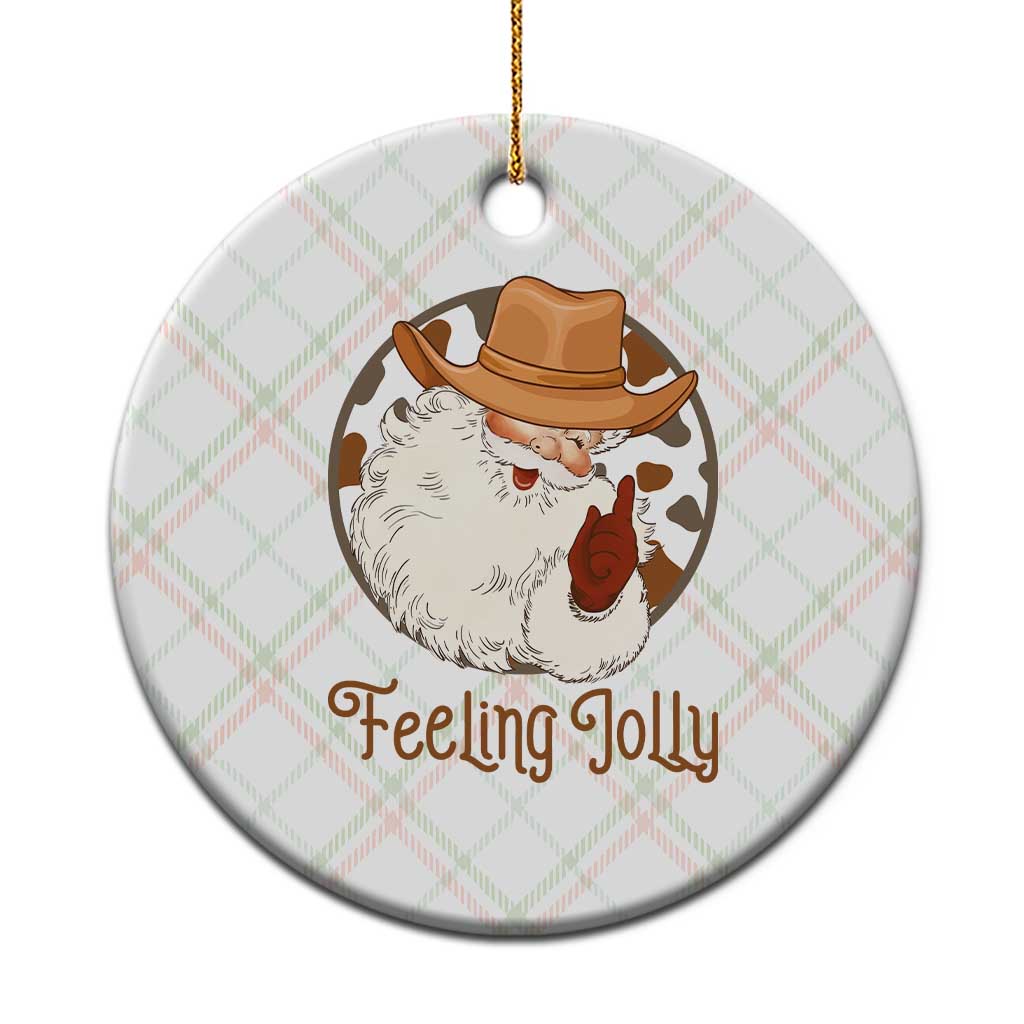 Black Cowboy Santa Christmas Ceramic Ornament Feeling Jolly - Wonder Print Shop