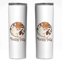 Black Cowboy Santa Christmas Skinny Tumbler Feeling Jolly - Wonder Print Shop
