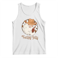 Black Cowboy Santa Christmas Tank Top Feeling Jolly - Wonder Print Shop