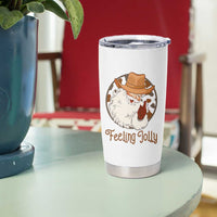 Black Cowboy Santa Christmas Tumbler Cup Feeling Jolly - Wonder Print Shop