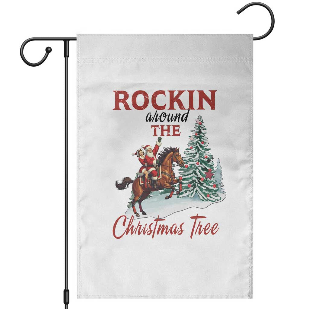 Cowboy Santa Western Christmas Garden Flag Rockin Around The Xmas Tree - Wonder Print Shop