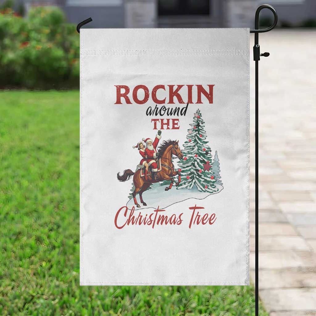 Cowboy Santa Western Christmas Garden Flag Rockin Around The Xmas Tree - Wonder Print Shop