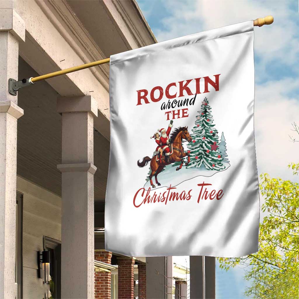 Cowboy Santa Western Christmas Garden Flag Rockin Around The Xmas Tree - Wonder Print Shop