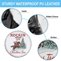 Cowboy Santa Western Christmas Spare Tire Cover Rockin Around The Xmas Tree - Wonder Print Shop