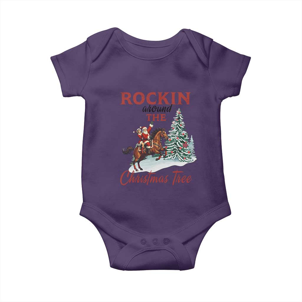 Cowboy Santa Western Christmas Baby Onesie Rockin Around The Xmas Tree - Wonder Print Shop