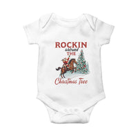 Cowboy Santa Western Christmas Baby Onesie Rockin Around The Xmas Tree - Wonder Print Shop