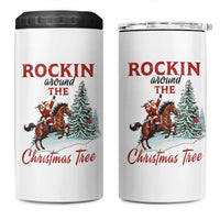 Cowboy Santa Western Christmas 4 in 1 Can Cooler Tumbler Rockin Around The Xmas Tree - Wonder Print Shop