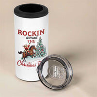 Cowboy Santa Western Christmas 4 in 1 Can Cooler Tumbler Rockin Around The Xmas Tree - Wonder Print Shop