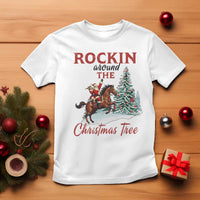 Cowboy Santa Western Christmas T Shirt Rockin Around The Xmas Tree - Wonder Print Shop