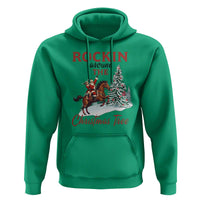 Cowboy Santa Western Christmas Hoodie Rockin Around The Xmas Tree - Wonder Print Shop