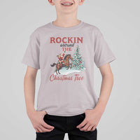 Cowboy Santa Western Christmas T Shirt For Kid Rockin Around The Xmas Tree - Wonder Print Shop