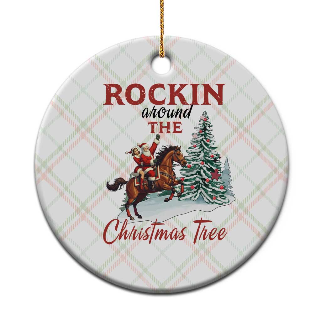 Cowboy Santa Western Christmas Ceramic Ornament Rockin Around The Xmas Tree - Wonder Print Shop