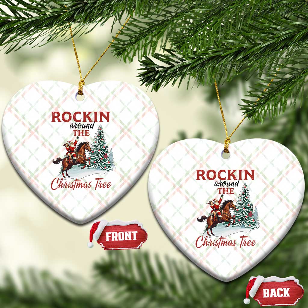Cowboy Santa Western Christmas Ceramic Ornament Rockin Around The Xmas Tree - Wonder Print Shop
