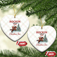 Cowboy Santa Western Christmas Ceramic Ornament Rockin Around The Xmas Tree - Wonder Print Shop