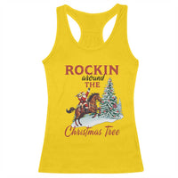 Cowboy Santa Western Christmas Racerback Tank Top Rockin Around The Xmas Tree - Wonder Print Shop