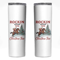 Cowboy Santa Western Christmas Skinny Tumbler Rockin Around The Xmas Tree - Wonder Print Shop
