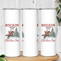 Cowboy Santa Western Christmas Skinny Tumbler Rockin Around The Xmas Tree - Wonder Print Shop