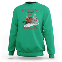 Cowboy Santa Western Christmas Sweatshirt Rockin Around The Xmas Tree - Wonder Print Shop