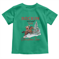 Cowboy Santa Western Christmas Toddler T Shirt Rockin Around The Xmas Tree - Wonder Print Shop