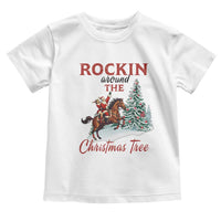 Cowboy Santa Western Christmas Toddler T Shirt Rockin Around The Xmas Tree - Wonder Print Shop