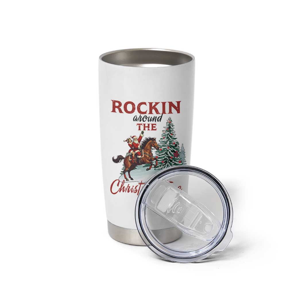Cowboy Santa Western Christmas Tumbler Cup Rockin Around The Xmas Tree - Wonder Print Shop