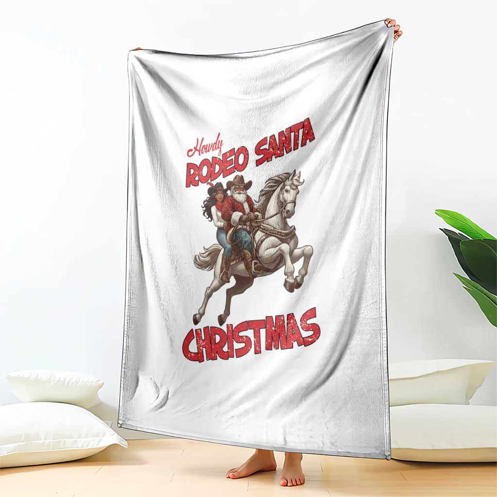 Black Cowboy Santa Christmas Throw Blanket African American Western - Wonder Print Shop