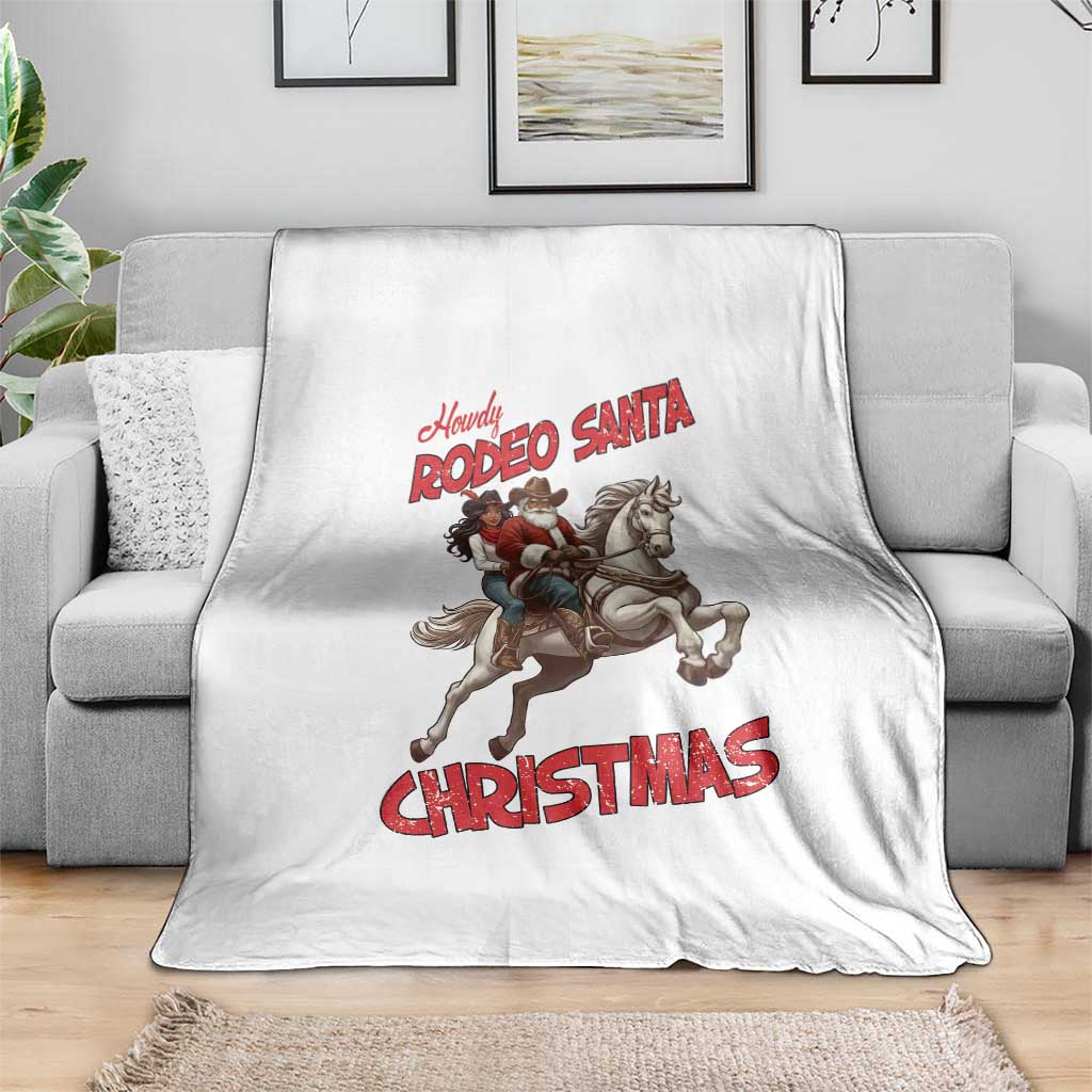 Black Cowboy Santa Christmas Throw Blanket African American Western - Wonder Print Shop