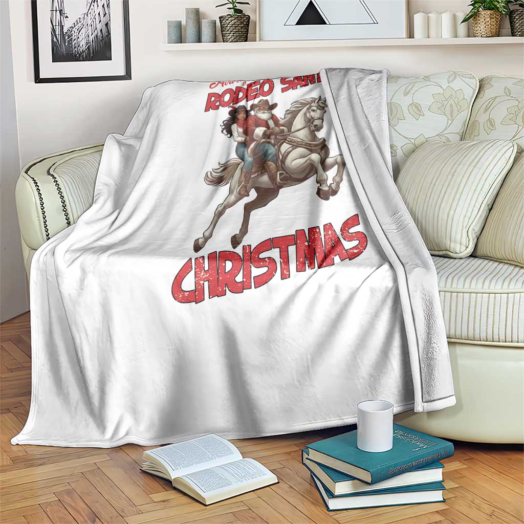 Black Cowboy Santa Christmas Throw Blanket African American Western - Wonder Print Shop