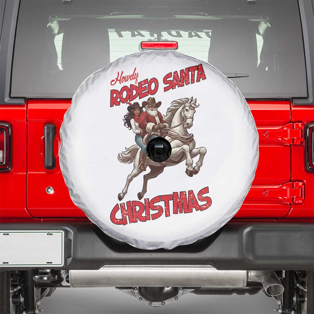 Black Cowboy Santa Christmas Spare Tire Cover African American Western - Wonder Print Shop