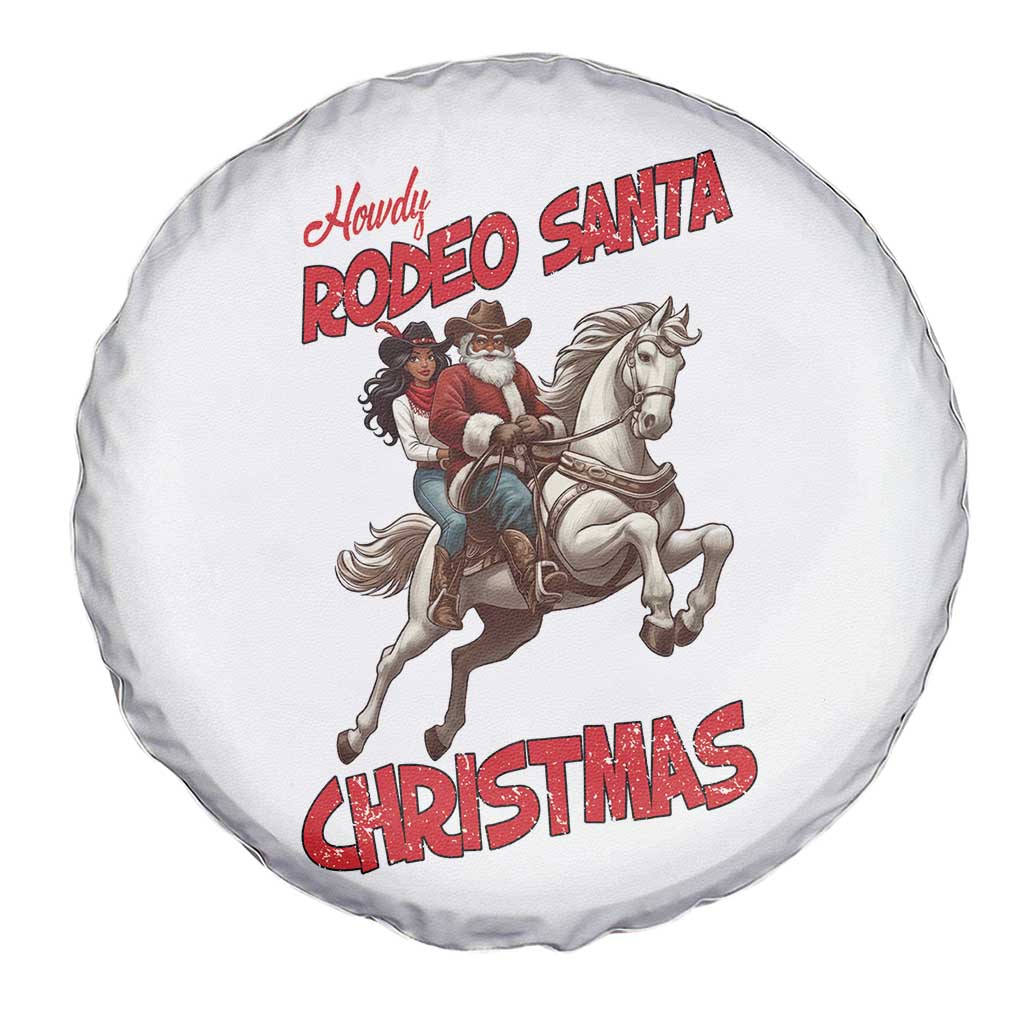 Black Cowboy Santa Christmas Spare Tire Cover African American Western - Wonder Print Shop