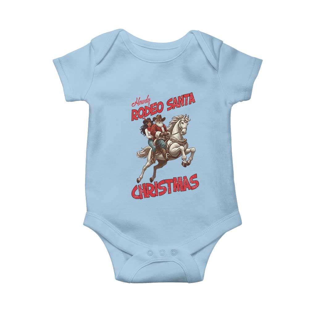 Black Cowboy Santa Christmas Baby Onesie African American Western - Wonder Print Shop