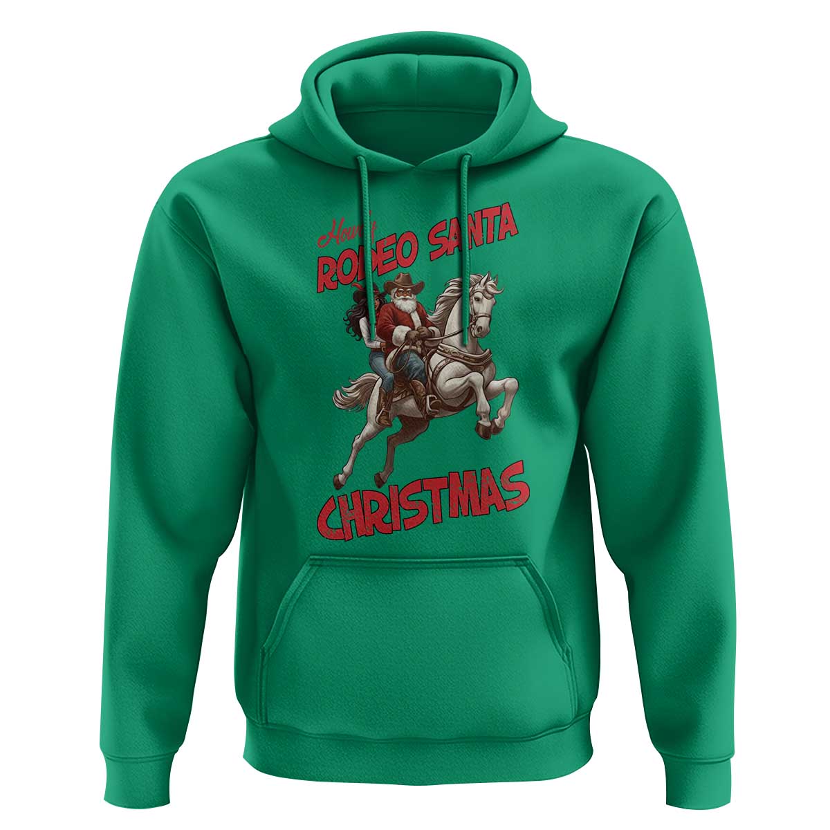 Black Cowboy Santa Christmas Hoodie African American Western - Wonder Print Shop