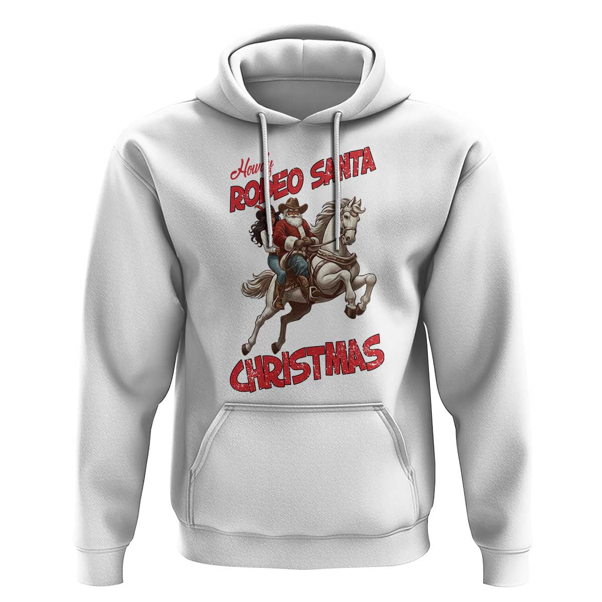 Black Cowboy Santa Christmas Hoodie African American Western - Wonder Print Shop