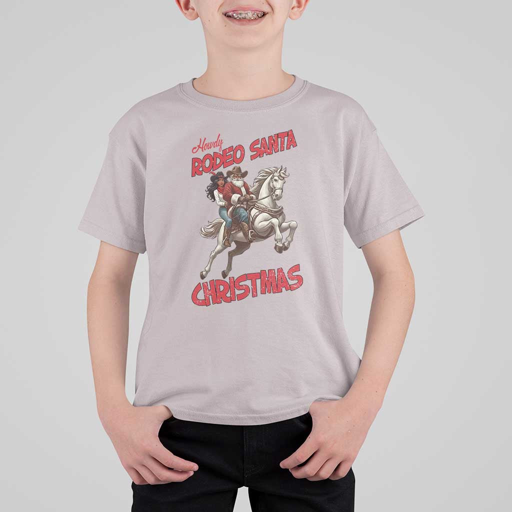 Black Cowboy Santa Christmas T Shirt For Kid African American Western - Wonder Print Shop