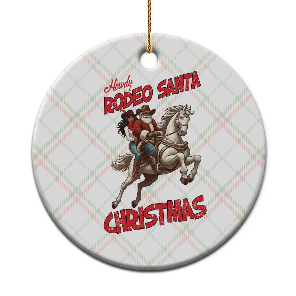 Black Cowboy Santa Christmas Ceramic Ornament African American Western - Wonder Print Shop