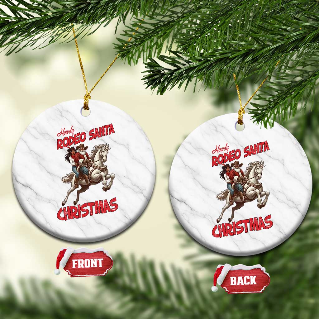Black Cowboy Santa Christmas Ceramic Ornament African American Western - Wonder Print Shop