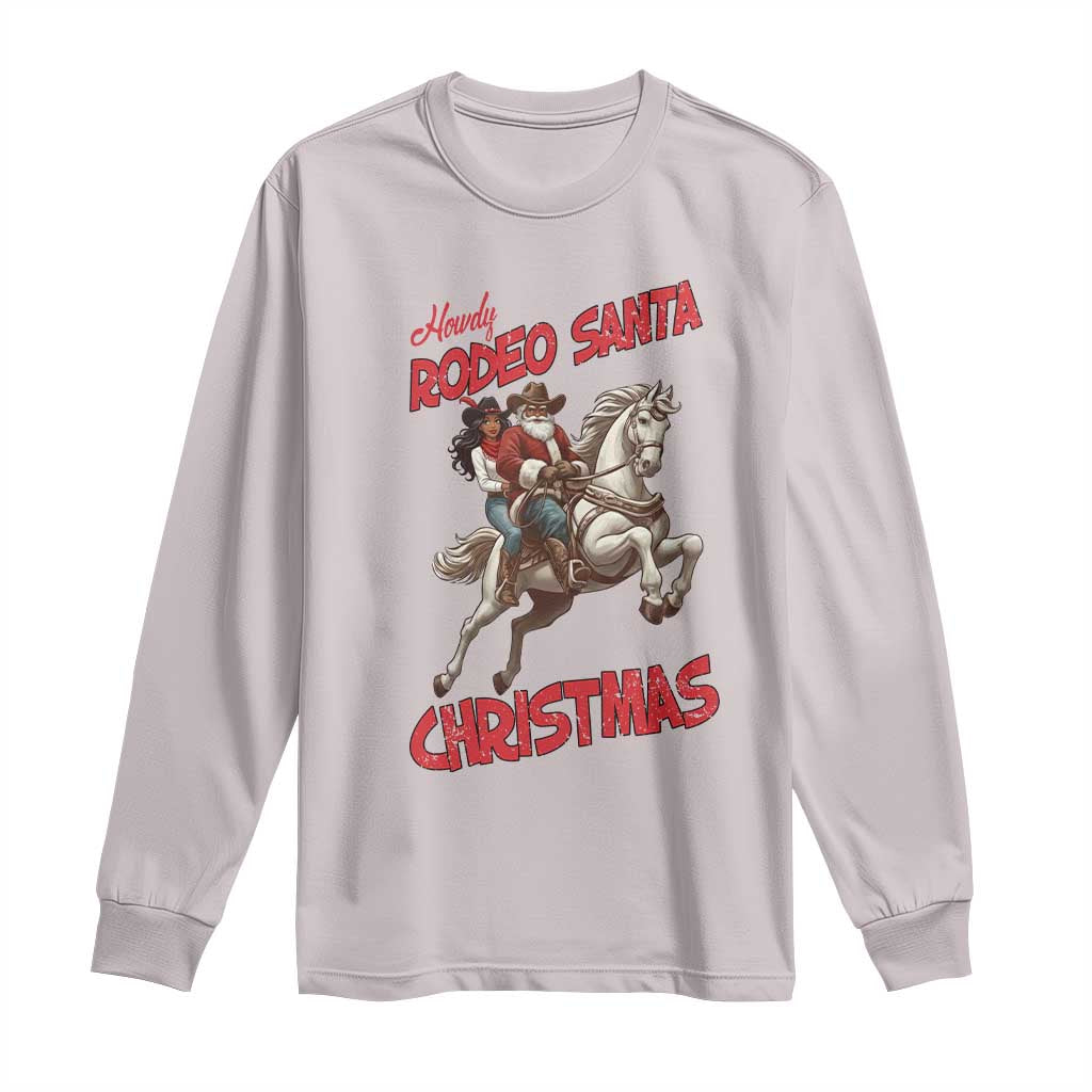 Black Cowboy Santa Christmas Long Sleeve Shirt African American Western - Wonder Print Shop