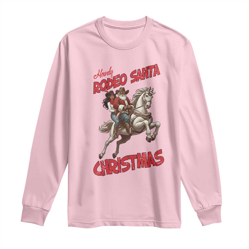 Black Cowboy Santa Christmas Long Sleeve Shirt African American Western - Wonder Print Shop