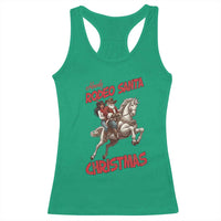 Black Cowboy Santa Christmas Racerback Tank Top African American Western - Wonder Print Shop