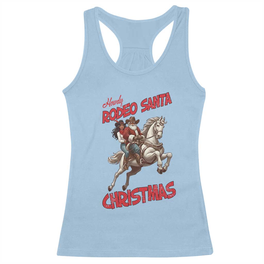Black Cowboy Santa Christmas Racerback Tank Top African American Western - Wonder Print Shop